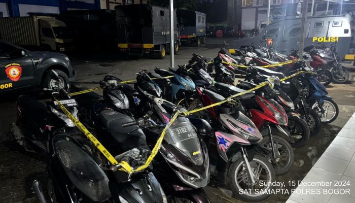 Polres Bogor Amankan 15 Motor Bodong di Balap Liar Sentul Bogor 